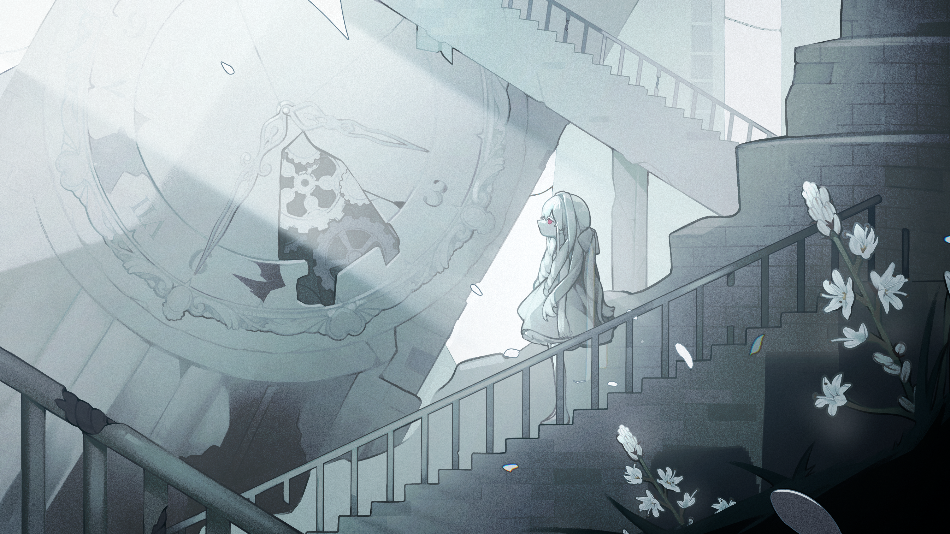 Abstract anime style gaming room background